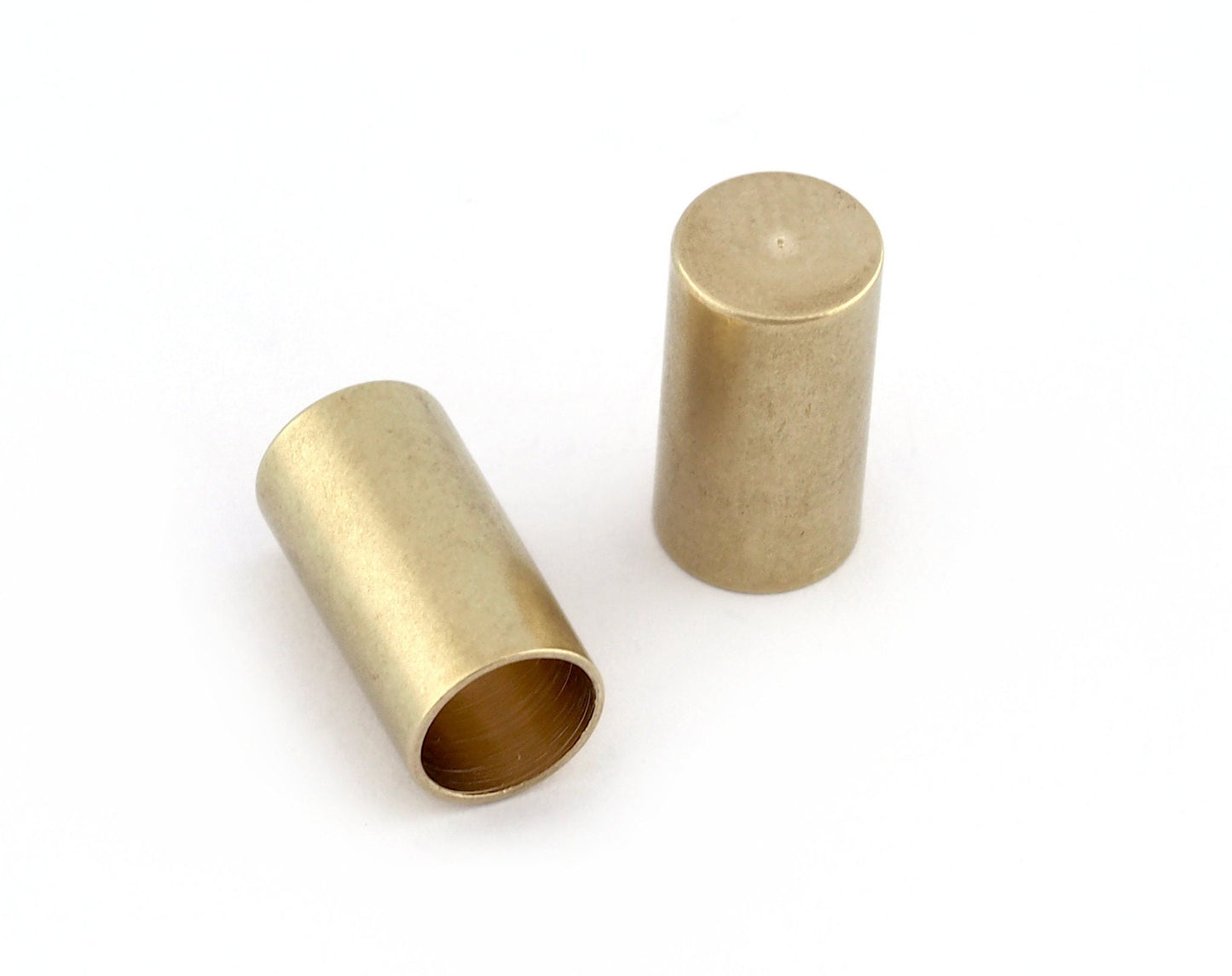 Cord Tip Ends Raw Brass 8x15mm (7mm hole) Ribbon End, Ends Cap, Enc7 3011