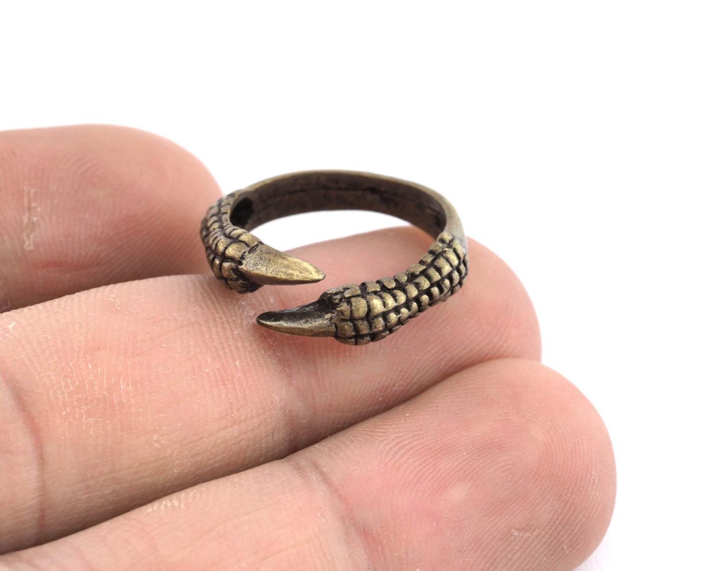 Claw Ring Adjustable Antique Bronze Plated brass (18mm 8US inner size) OZ3295