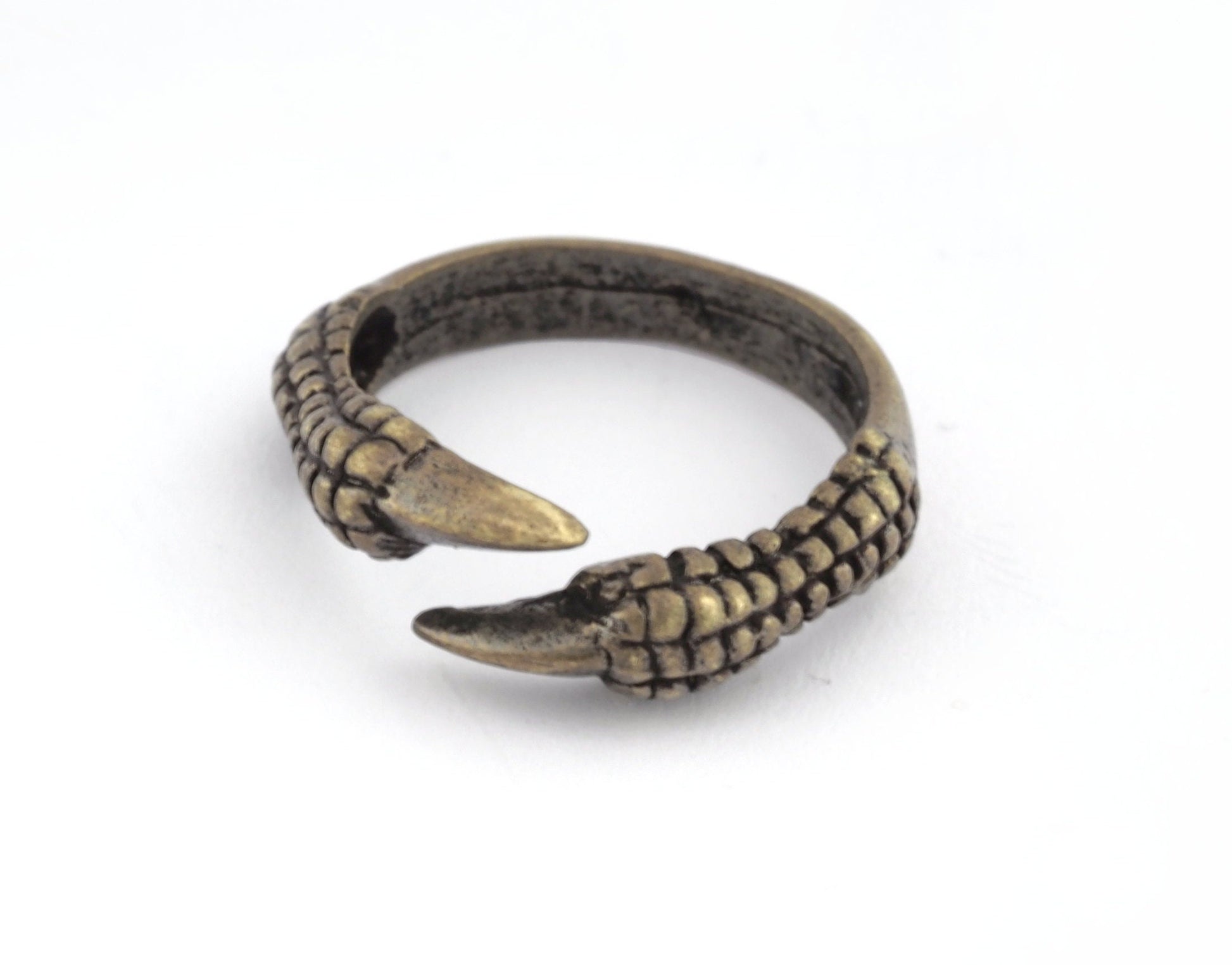 Claw Ring Adjustable Antique Bronze Plated brass (18mm 8US inner size) OZ3295