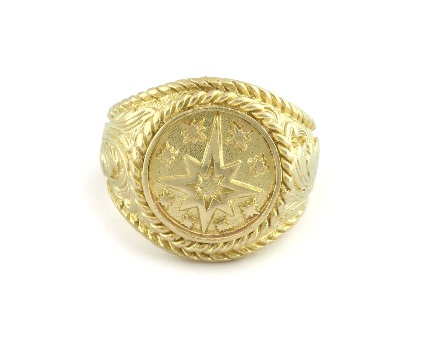North Star Ring Raw Brass (9US - 12US inner size Adjustable ) 3204