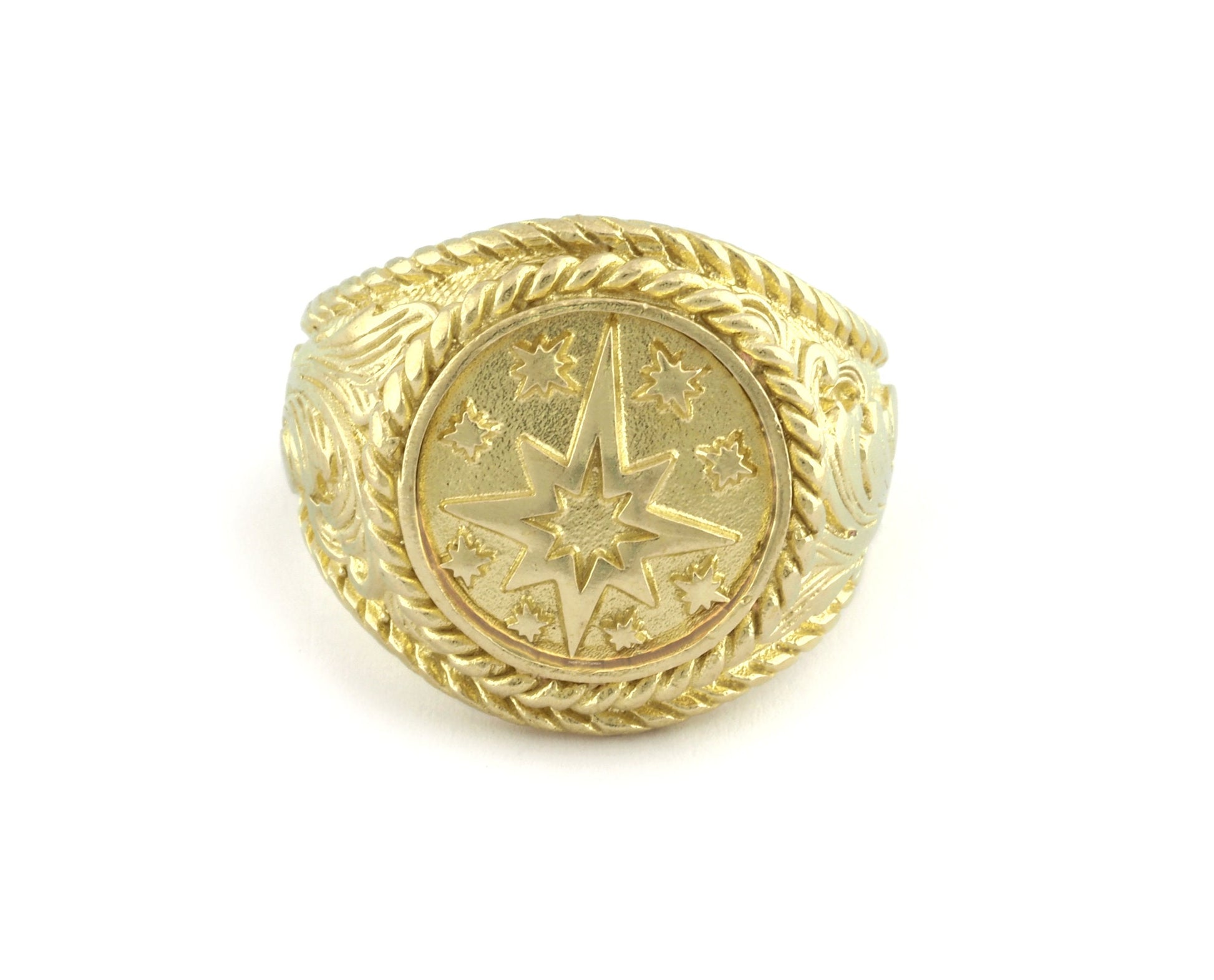 North Star Ring Raw Brass (9US - 12US inner size Adjustable ) 3204