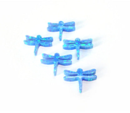 Opal Dragonfly Top Drilled Pendant charms 13mm 2.5mm thickness 20 gauge hole Lab Created Opal Synthetic Pendant 1493 OPSY