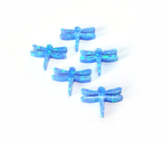 Opal Dragonfly Top Drilled Pendant charms 13mm 2.5mm thickness 20 gauge hole Lab Created Opal Synthetic Pendant 1493 OPSY