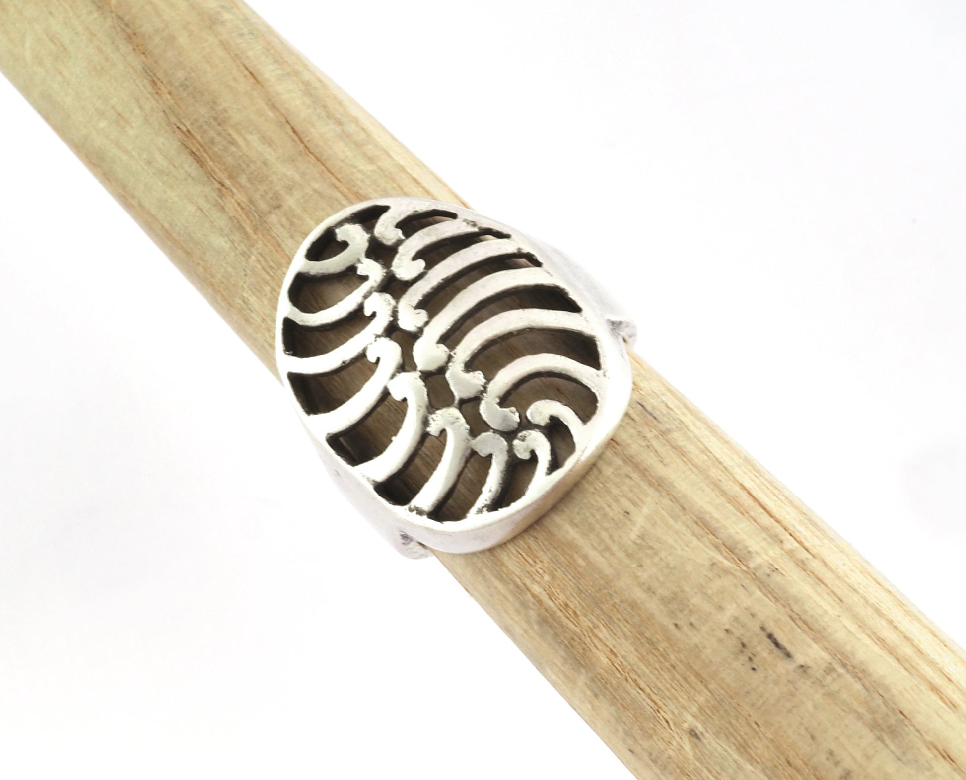 Oval Ring , Adjustable , Raw Brass,Antique Silver Shiny silver, Shiny gold plated Brass (8us) 5355