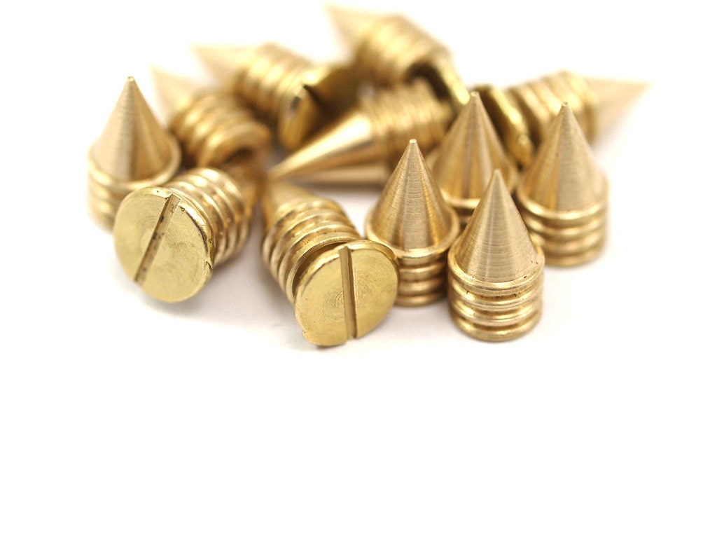 Raw Brass Spike stud (7x13mm) with Brass bolt 533
