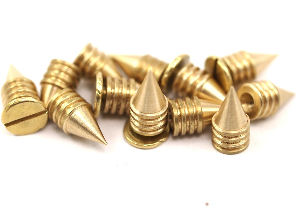 Raw Brass Spike stud (7x13mm) with Brass bolt 533