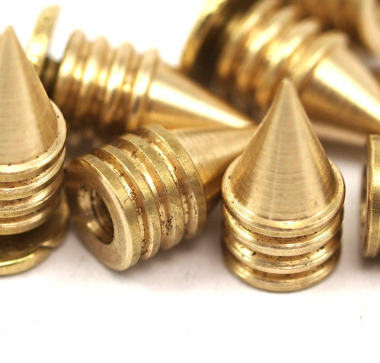 Raw Brass Spike stud (7x13mm) with Brass bolt 533