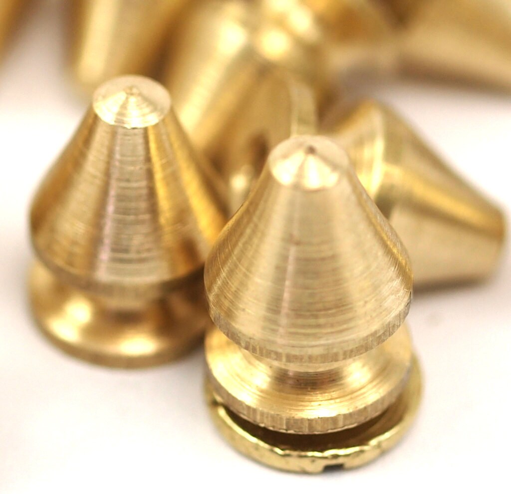 5 pcs Raw Brass Studs and Spikes Metal Screw Back Leather-craft DIY 240
