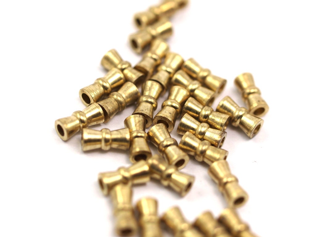 Brass spacer bead raw brass cylinder 4x7mm (hole 10 gauge 2,5mm )bab2.5 1532