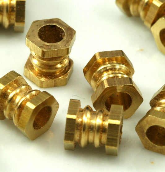 15 pcs 7x6mm (hole 3.3mm) raw brass cylinder industrial brass findings spacer bead bab3 1529