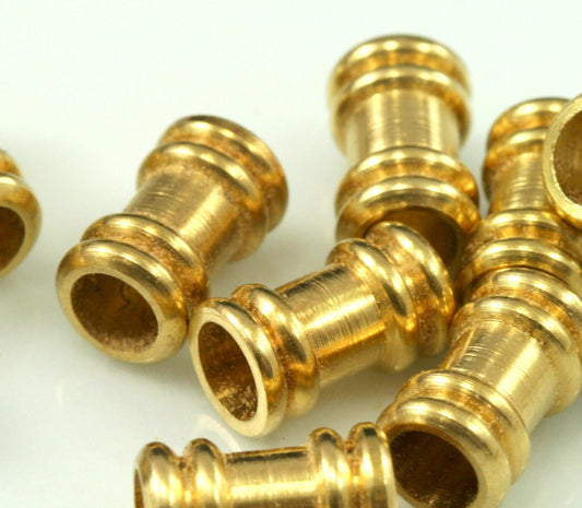 Raw Brass Cylinder 10x6mm (hole 3,9mm) industrial brass charms, pendant, findings spacer bead bab3.9 1525