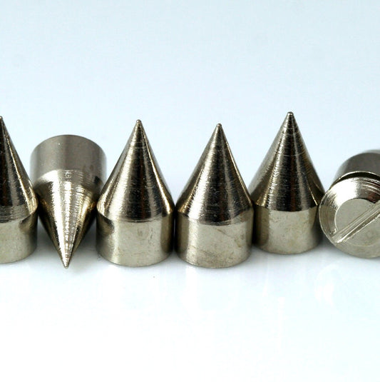 Screw back Spikes 5 pcs Nickel plated Brass Spike Tribal Pendant (7x13mm) with Brass bolt pendulum 455