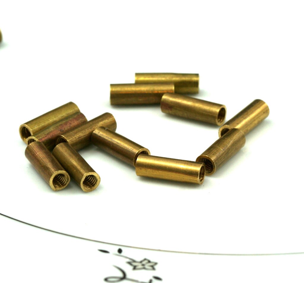 Raw Brass Tube 15x5mm (M4 Thread ) Charms, Pendant, Findings spacer bead 2070