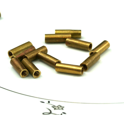 Raw Brass Tube 15x5mm (M4 Thread ) Charms, Pendant, Findings spacer bead 2070
