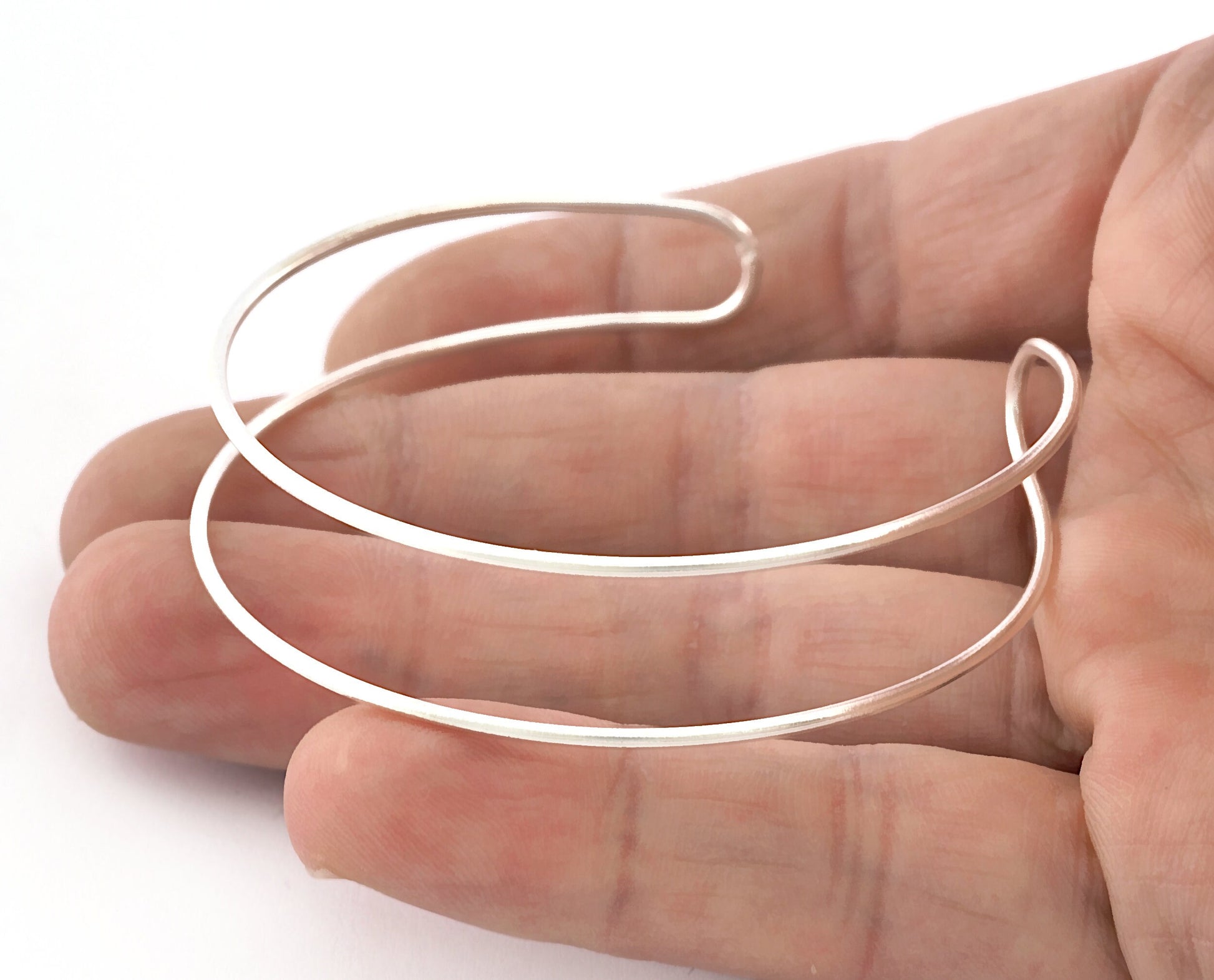 Wire Bracelet, Shiny silver plated brass S418