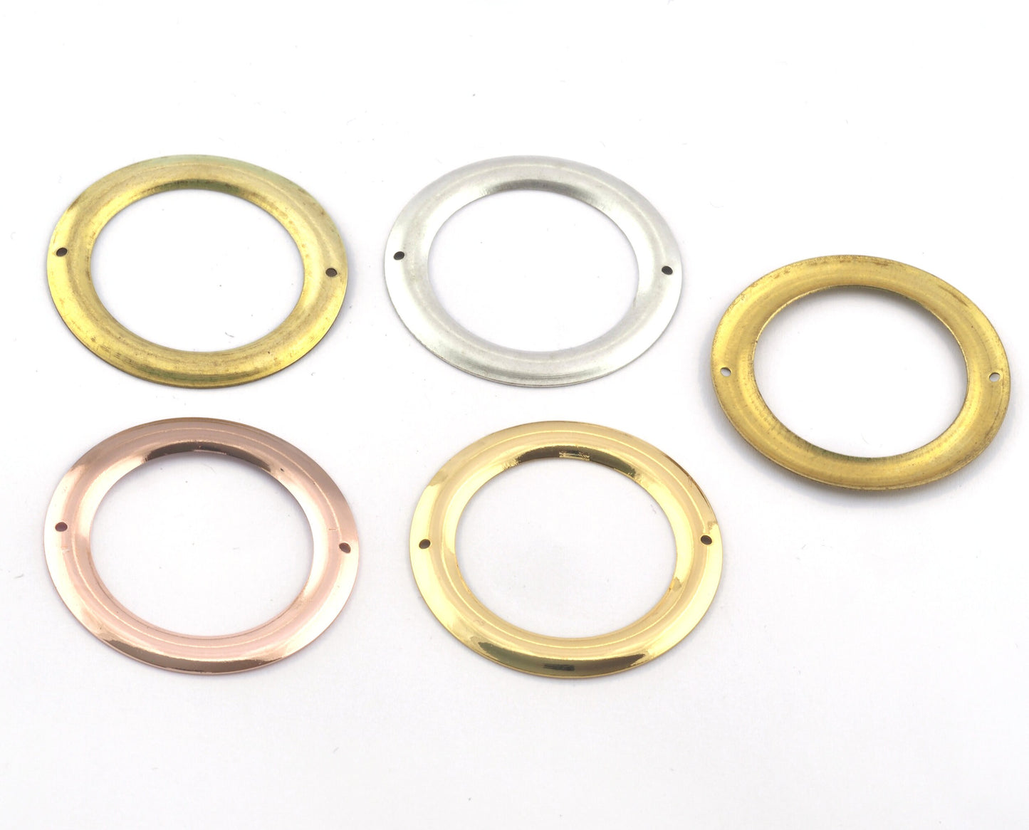 Dished Circle Hoop Connector Findings Chars brass cambered circle 2 loop charms ,raw brass findings 489R-260