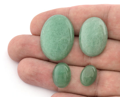 Aventurine Green Oval Dome Cabochon Gemstone Flat Back CAB58-2