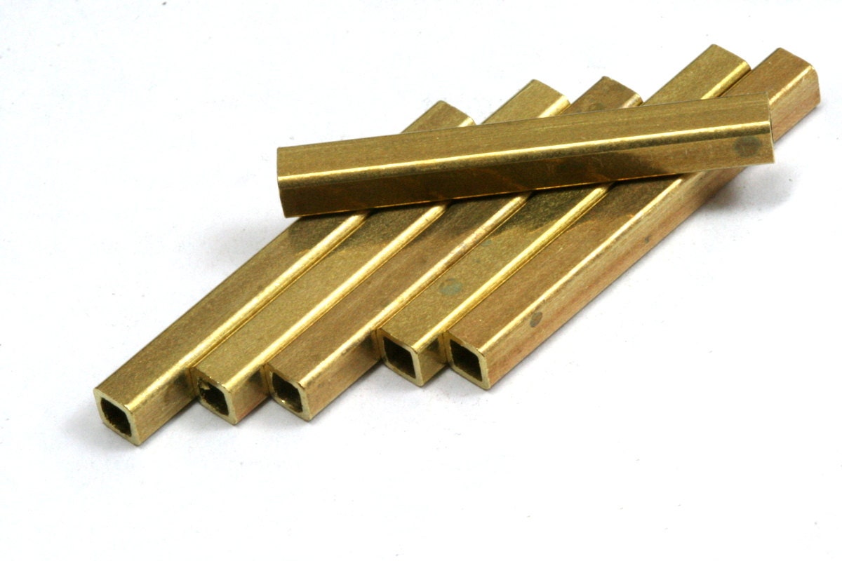 Raw Brass tube spacer 4x35mm 5/32x1 1/2 inch finding blank for stamping 1753