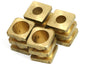 10 pcs Raw Brass Cube 10x12mm (hole 4.6mm 7.6mm) industrial brass decorative cord end beads, hanging metal beads ENC8 N177