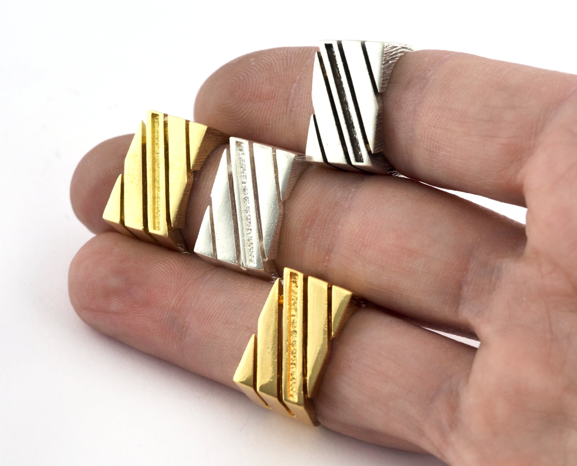 Slides Ring Adjustable Resin Blank - Raw brass - shiny silver - antique silver - shiny gold - plated (8 US Adjustable ) 18x1.3mm Blank 5380