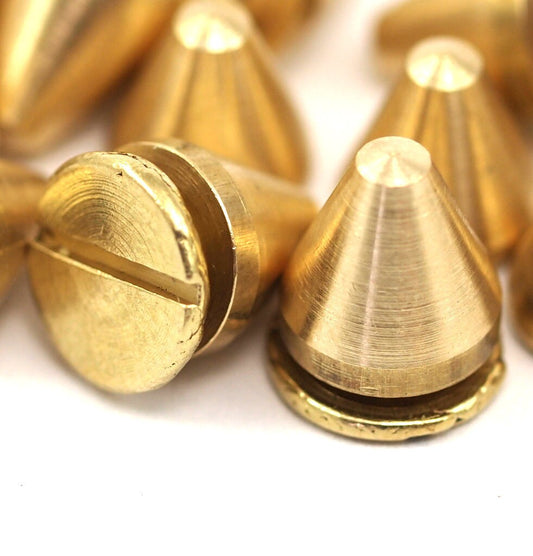 Screw spikes 5 pcs raw brass spike tribal stud (8x8mm) with bolt 622