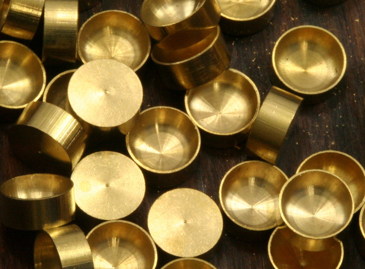 Pendant finding Setting Raw Brass 6mm 1545