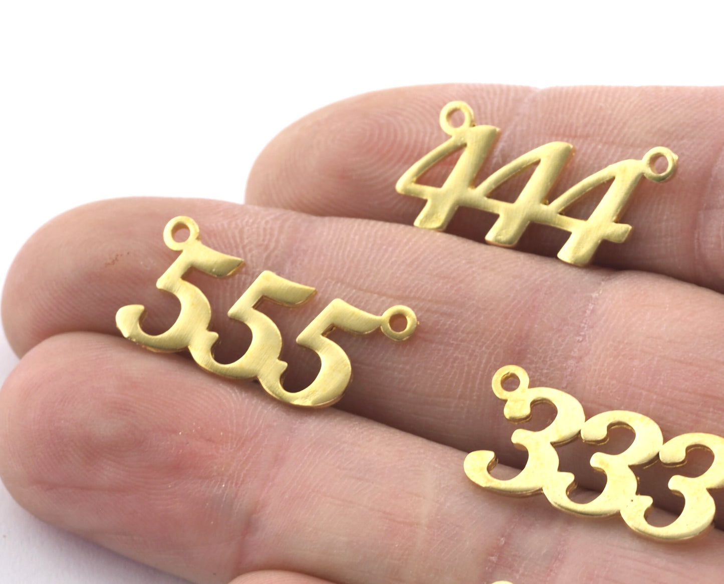 Numbers, Numerical Charms, Connector Pendant Raw Brass 23x11mm S397