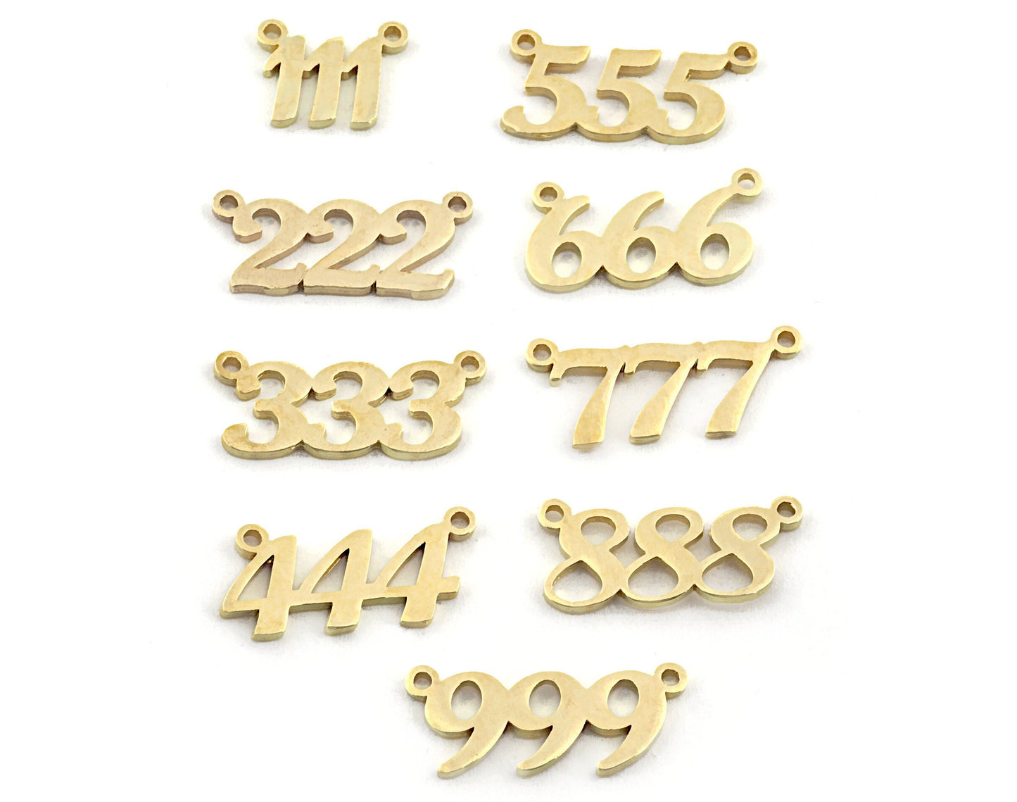 Numbers, Numerical Charms, Connector Pendant Raw Brass 23x11mm S397