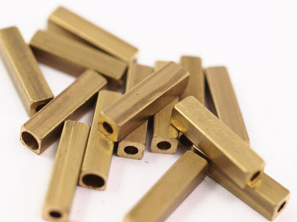 Square End Cap Raw Solid Brass 20x5mm (hole 4.1mm 2.5mm) 275