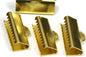 30 pcs 6x19mm Raw Brass Ribbon Crimp Ends, Raw Brass Ribbon Crimp End, Ribbon Crimp Ends cap, with loop Findings R23 1781