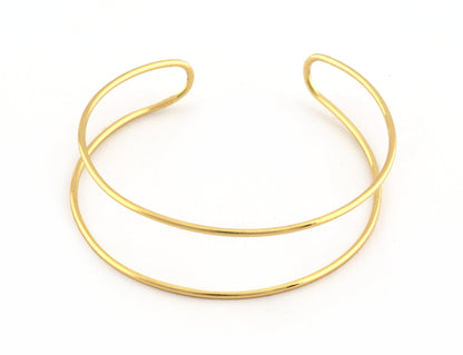 Wire Bracelet, Shiny gold plated brass S418