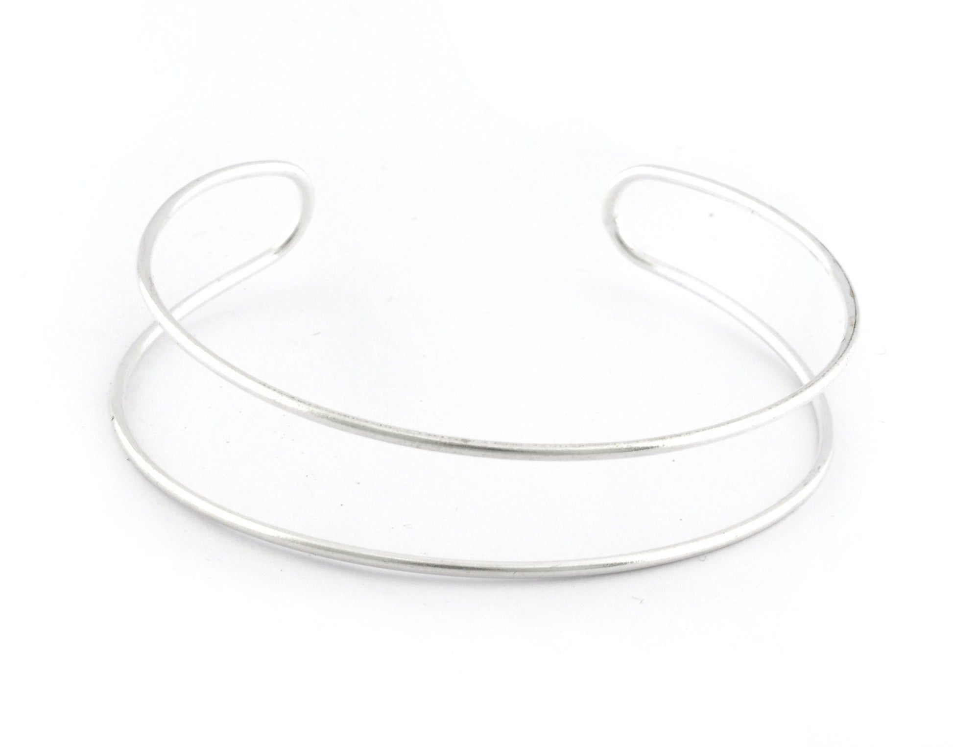 Wire Bracelet, Shiny silver plated brass S418