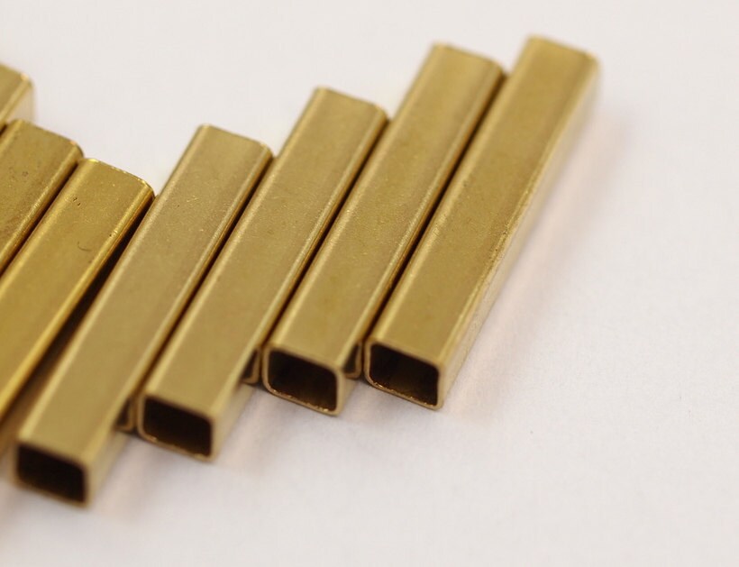 Square Tube 20 Pcs 20x4mm (hole 3.4mm) Raw Brass E204S59 753