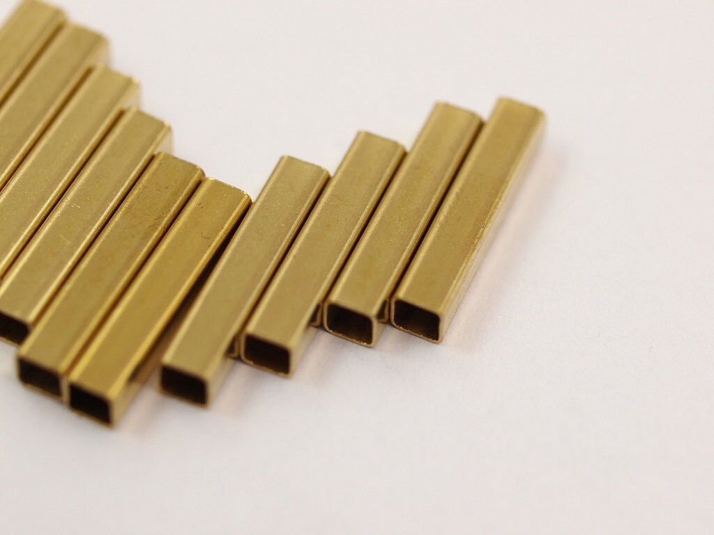 Square Tube 20 Pcs 20x4mm (hole 3.4mm) Raw Brass E204S59 753