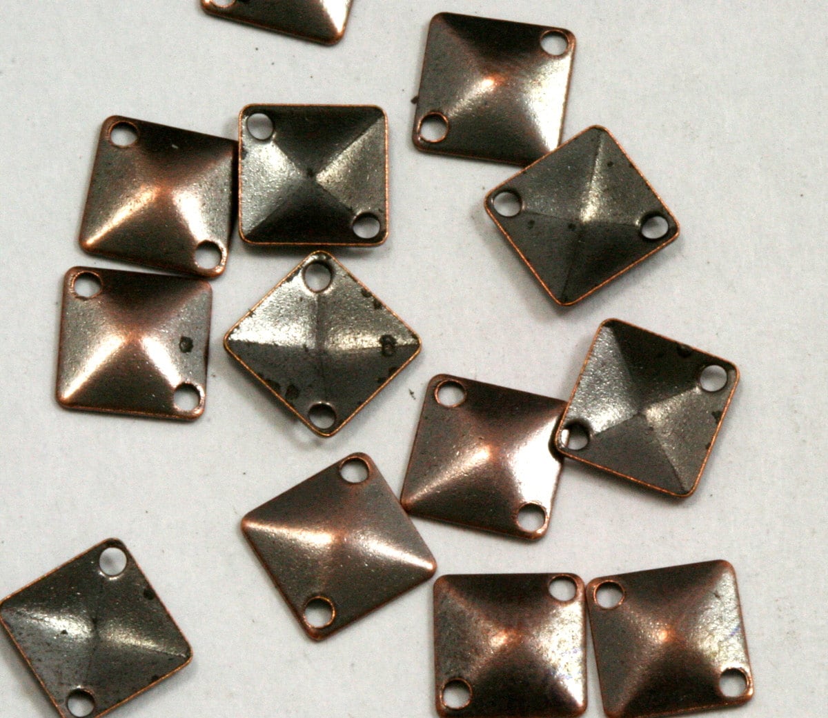 Square tag connector charms antique tone brass two hole 7mm ,findings 551AB-B-38 tmlp
