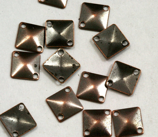 Square tag connector charms antique tone brass two hole 7mm ,findings 551AB-B-38 tmlp