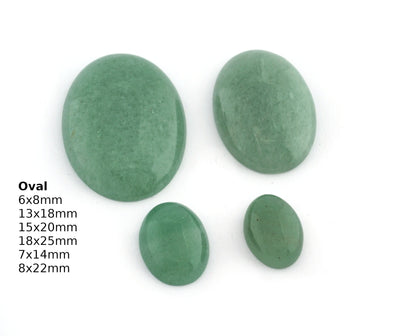 Aventurine Green Oval Dome Cabochon Gemstone Flat Back CAB58-2