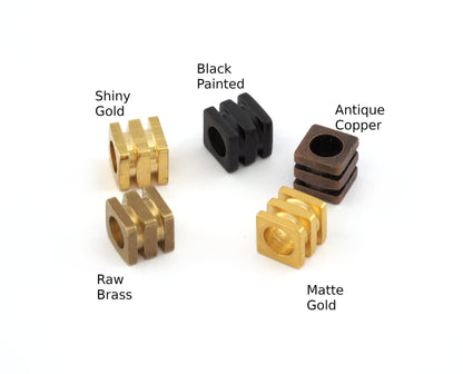 Cube Metal Beads brass spacer 6x6mm Cube Raw- Shiny gold - black painted - Antique copper - Matte gold (hole 4mm ) bead bab4 1831