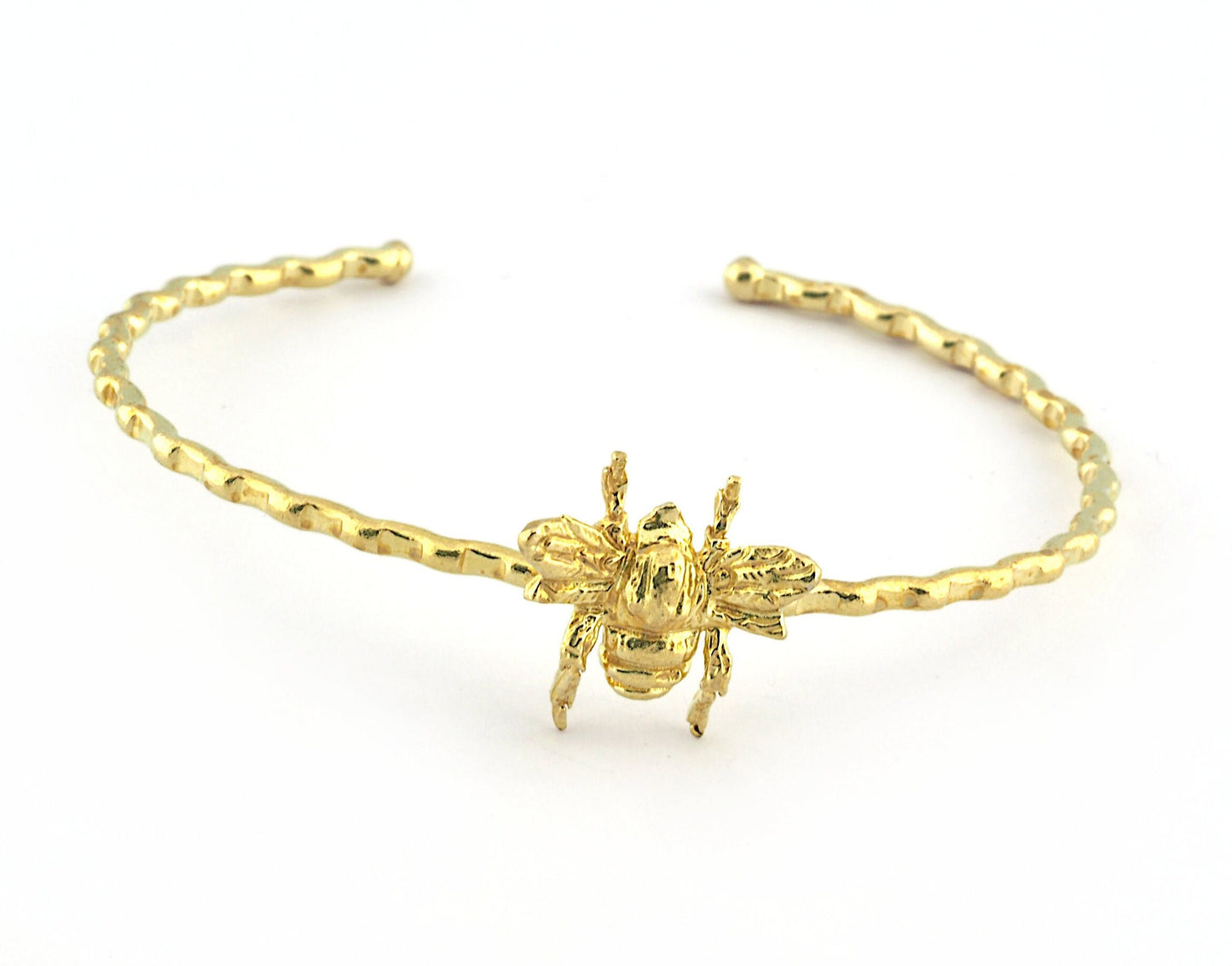 Bee Bracelet Raw Brass (60mm inner size - Adjustable ) 5375