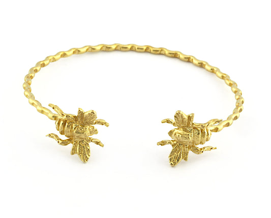 Bee Bracelet Raw Brass (60mm inner size - Adjustable ) 5374