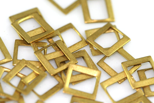 rectangle connector Charms ,60 pcs Raw Brass 7x7mm Findings R270