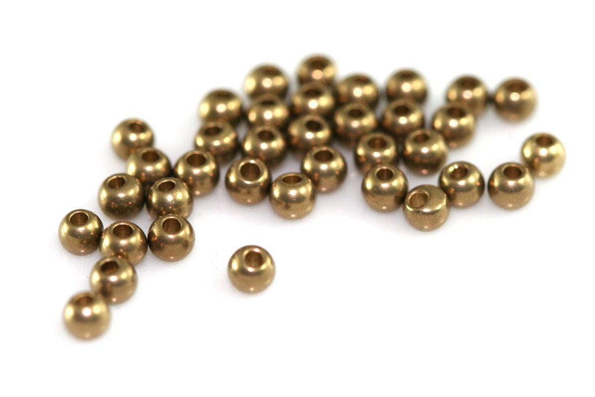 Raw Solid Brass Spacer Bead 3mm 18 gauge 1mm , Findings bab1 1455