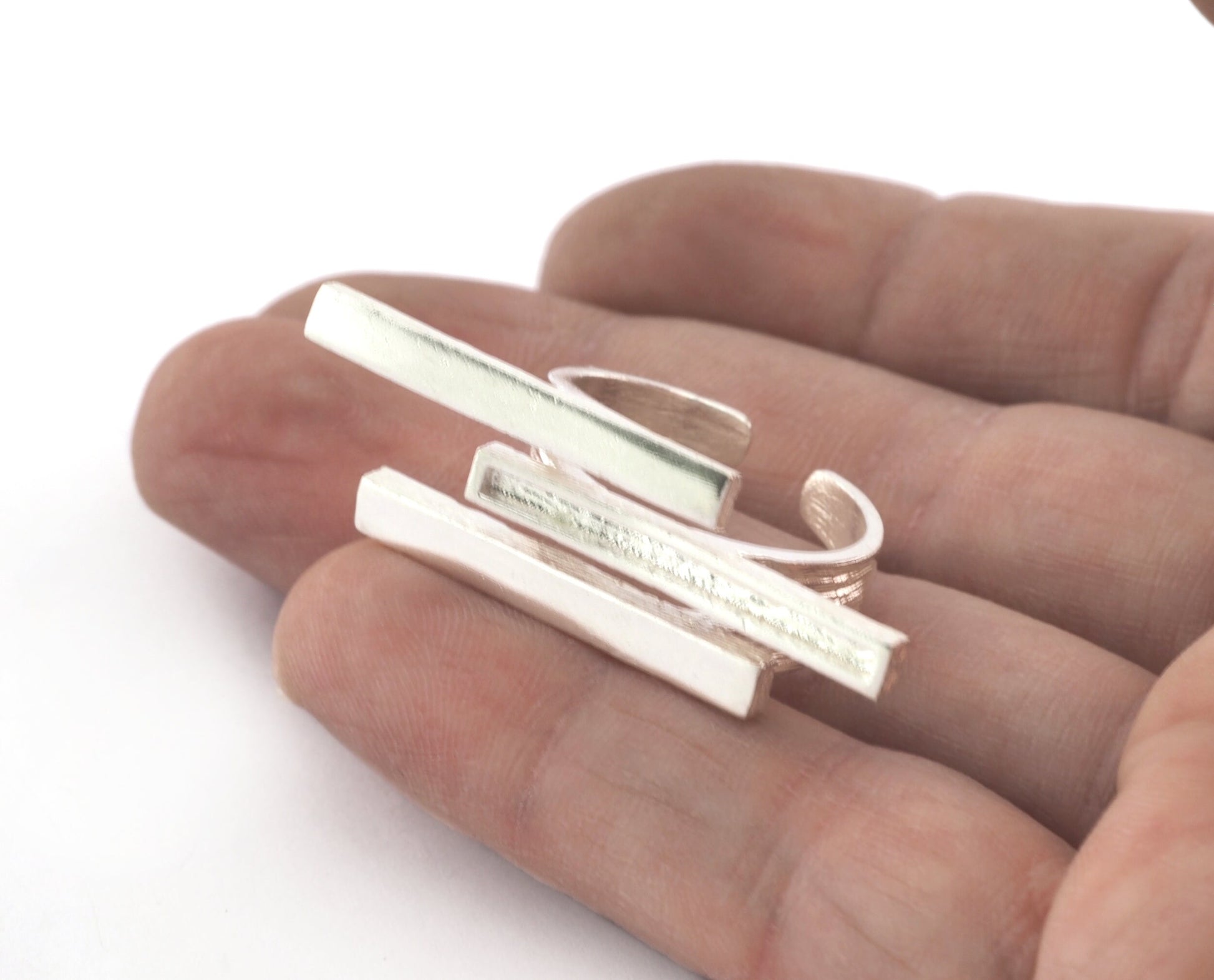 Stripe Ring Adjustable Resin Blank - Raw brass - shiny silver - antique silver - shiny gold - plated (8 US Adjustable ) 27x1.8mm Blank 5381