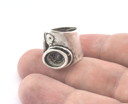 Ring Adjustable Ring Bezel - Antique Silver Plated Brass (17mm 6.5US inner size - Adjustable ) OZ2365 ring23