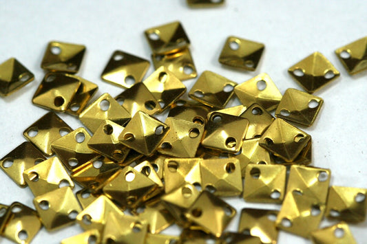 Raw Brass 5mm Square tag two 2 hole connector Charms ,Findings 388R-30 tmlp