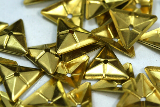 100 Pcs Raw Brass 15x13mm Triangle tag Charms with midle hole ,Findings 501R-42