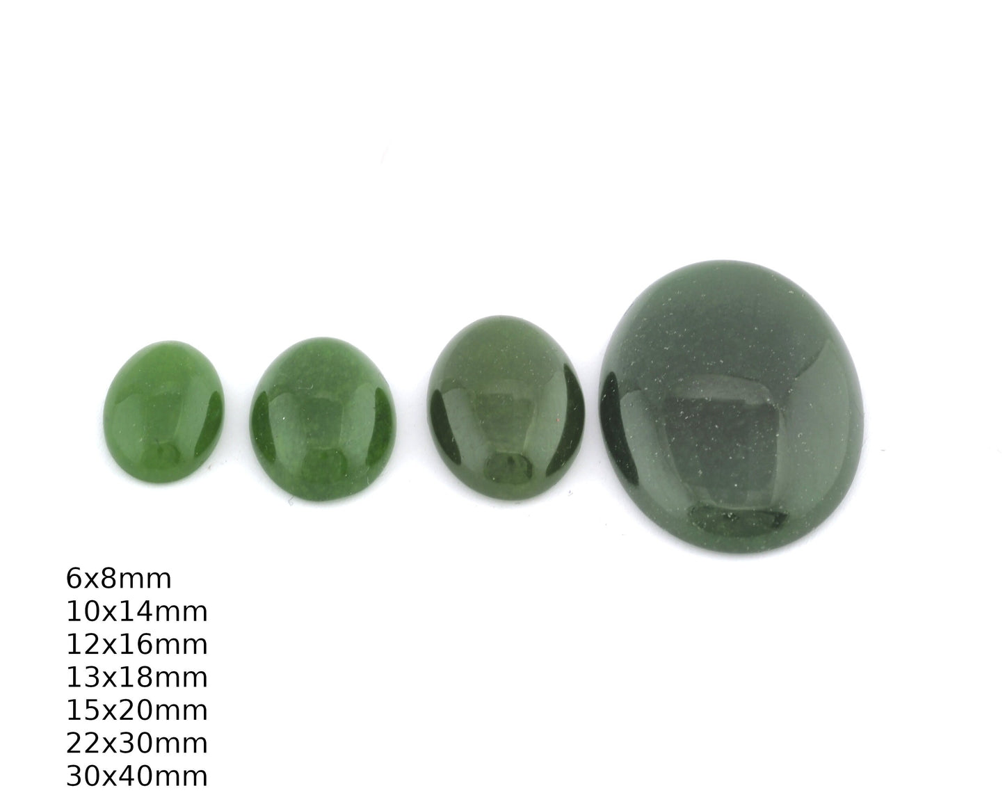 Dark Green Oval Dome Cabochon quartz Dyed Flat Back 95-4