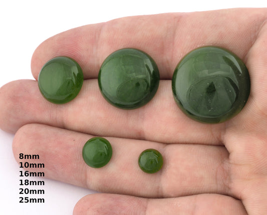 Dark Green Round Dome Cabochon quartz Dyed Flat Back Cab37-5