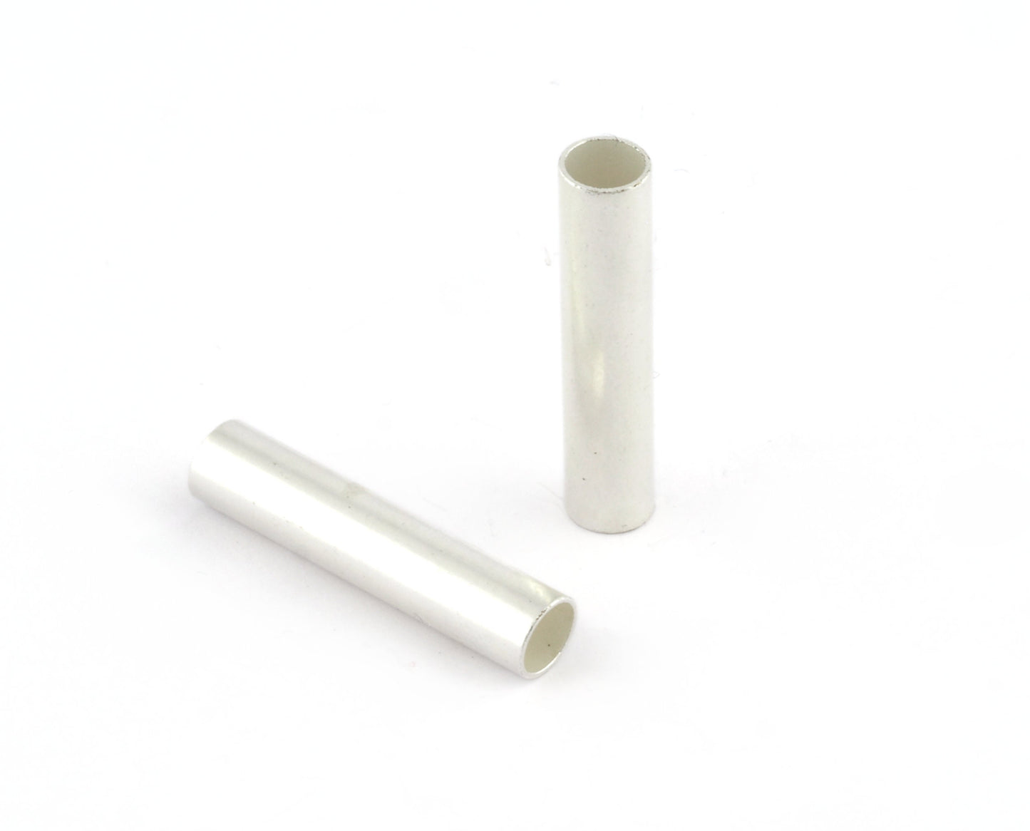 Round Tube Shiny Silver Plated Brass 7x33mm ( 6mm hole) findings OZ2568
