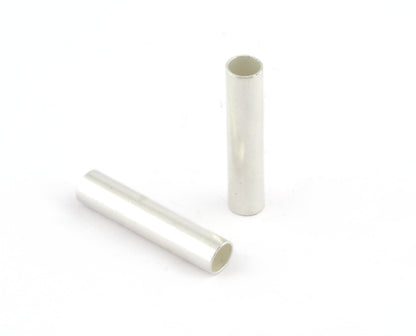 Round Tube Shiny Silver Plated Brass 7x33mm ( 6mm hole) findings OZ2568